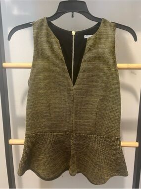 H&M Textured Sleeveless Peplum Top